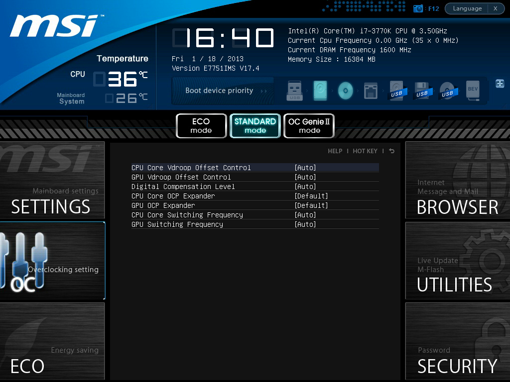 Настройка bios msi z77